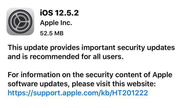 魏县苹果手机维修分享iOS12.5.2发布，建议所有老苹果用户安装 